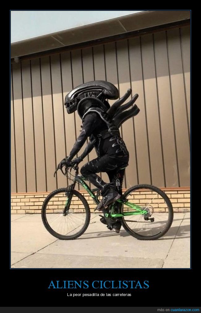 alien,disfraz,bicicleta