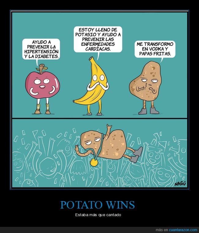 patata,competición,plátano,manzana