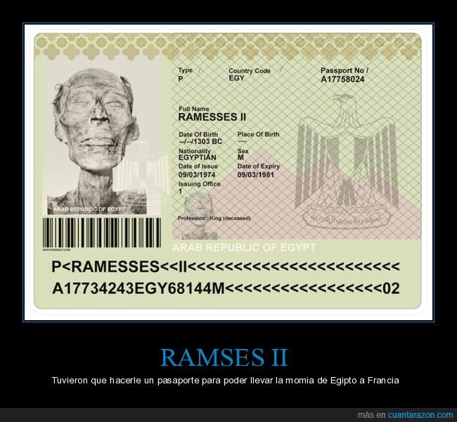 ramses ii,momia,pasaporte