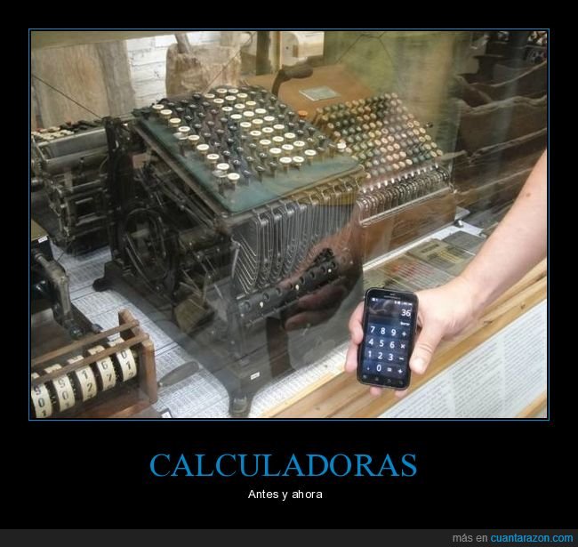 calculadora,retro,móvil,antes,ahora