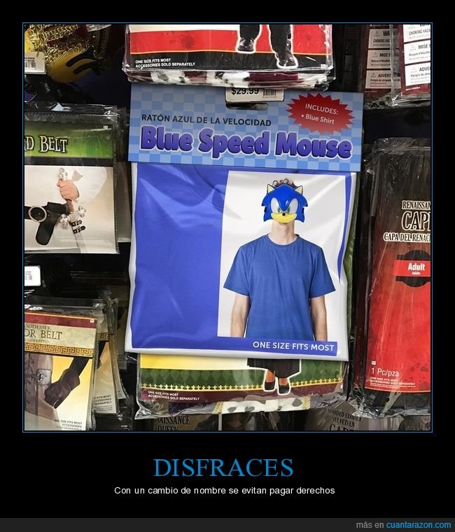 disfraz,sonic,blue speed mouse