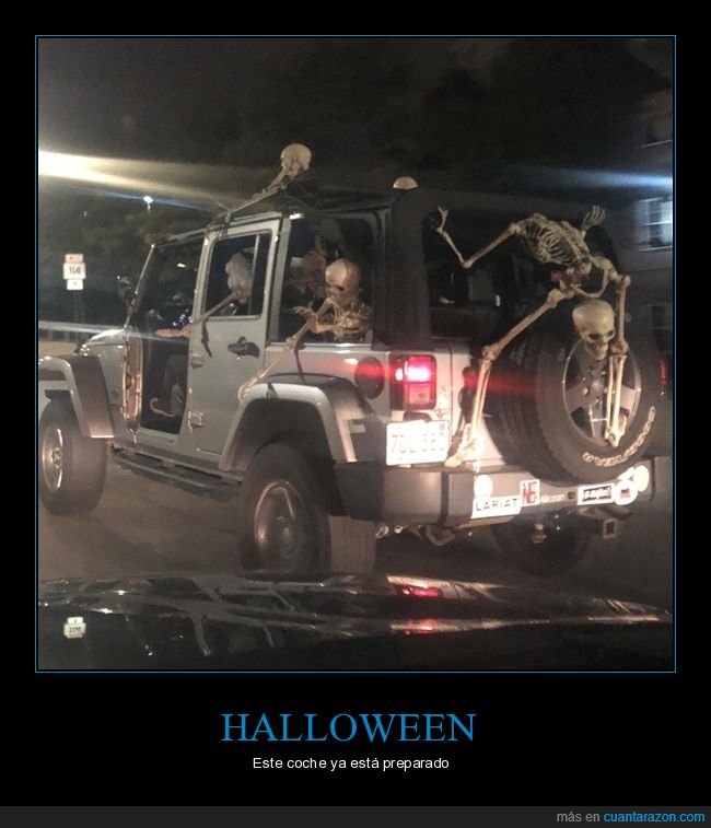 coche,esqueletos,halloween