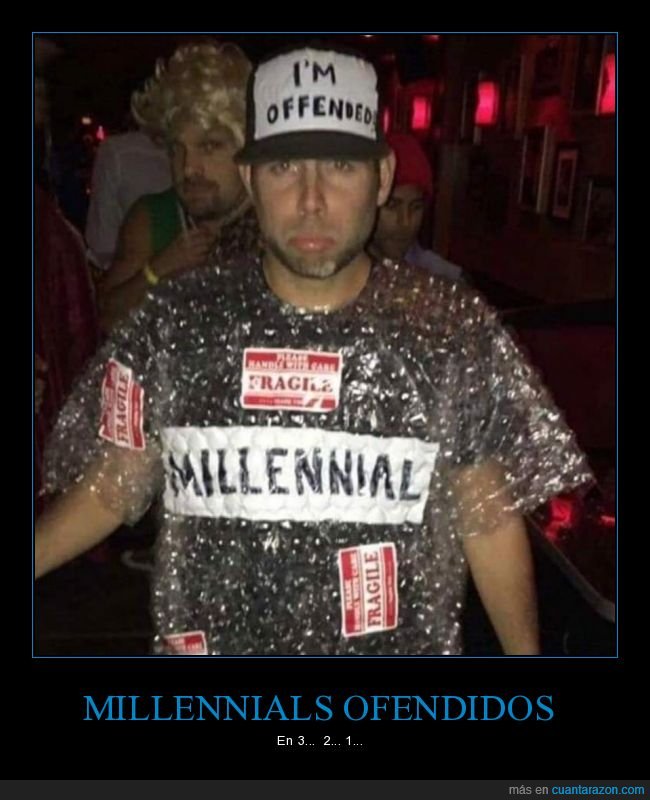 millennial,disfraz,ofendido,frágil