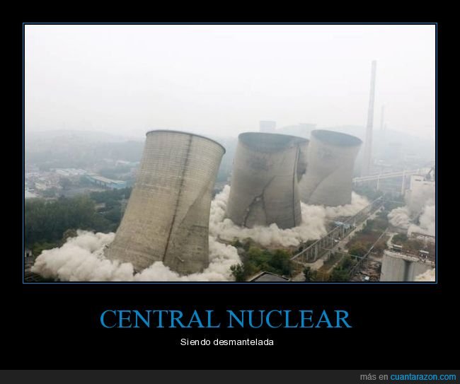central nuclear,derrumbándose,derribo