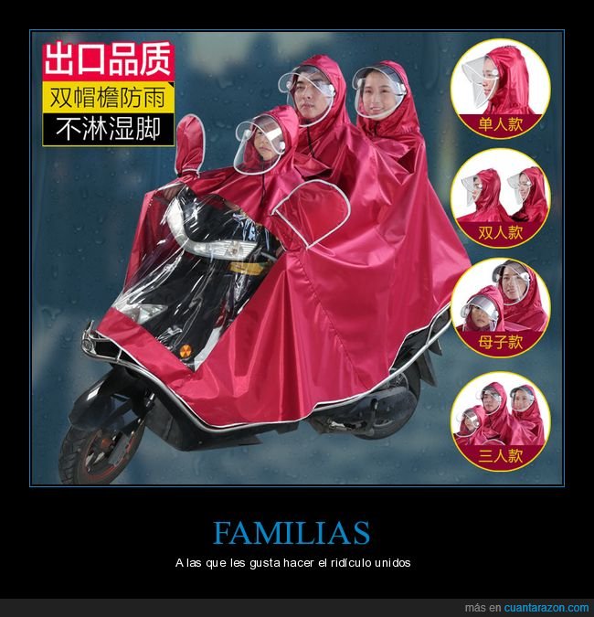 familia,moto,chubasquero
