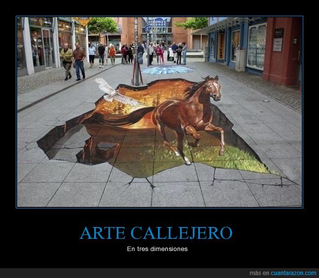 arte callejero,3d,caballo,suelo