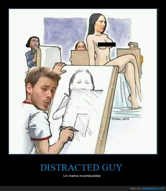 distracted guy,dibujando,modelo