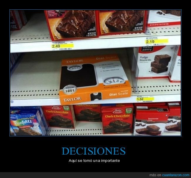 decisión,supermercado,báscula,chocolate