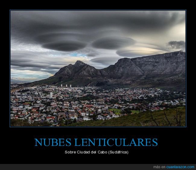 nubes,nubes lenticulares,ciudad del cabo,sudáfrica