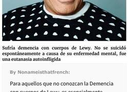 Enlace a “Robin Williams no se suicidó”: persona quiere que se deje de usar el caso del famoso actor para concienciar sobre los suicidios