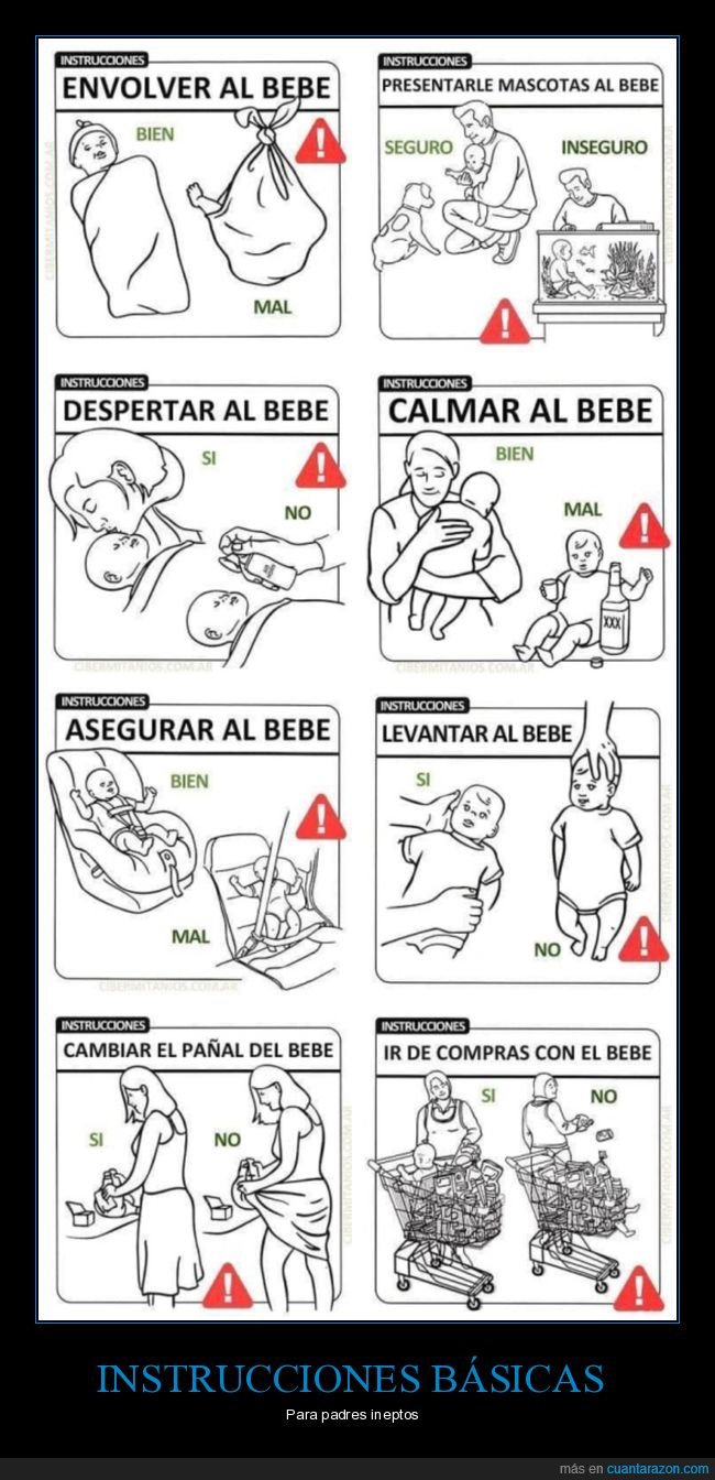 instrucciones,padres,hijo,bebé