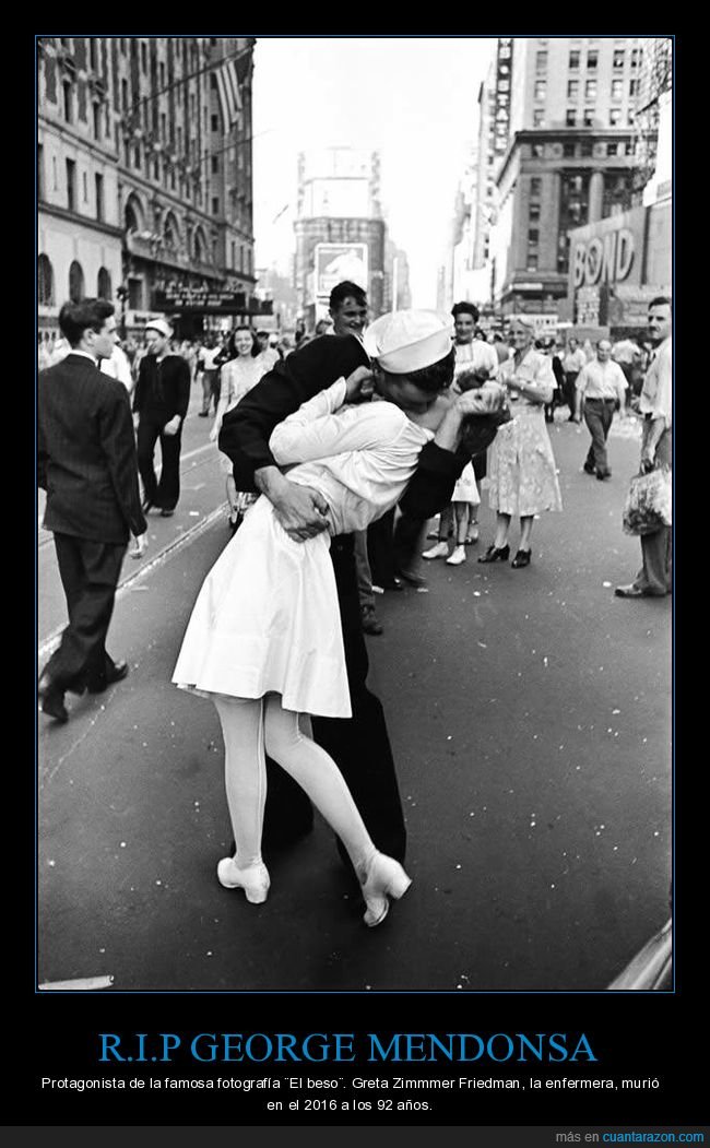 george mendonsa,el beso,muerte