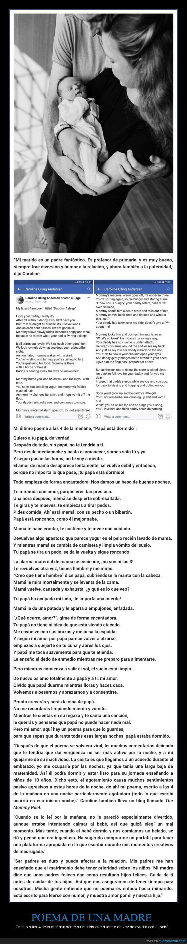 poema,madre,hijo,marido,dormir,ayudar,bebé