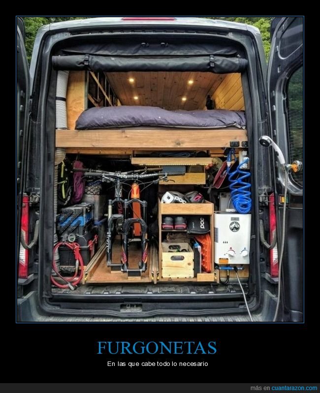 furgoneta,cama,equipamiento