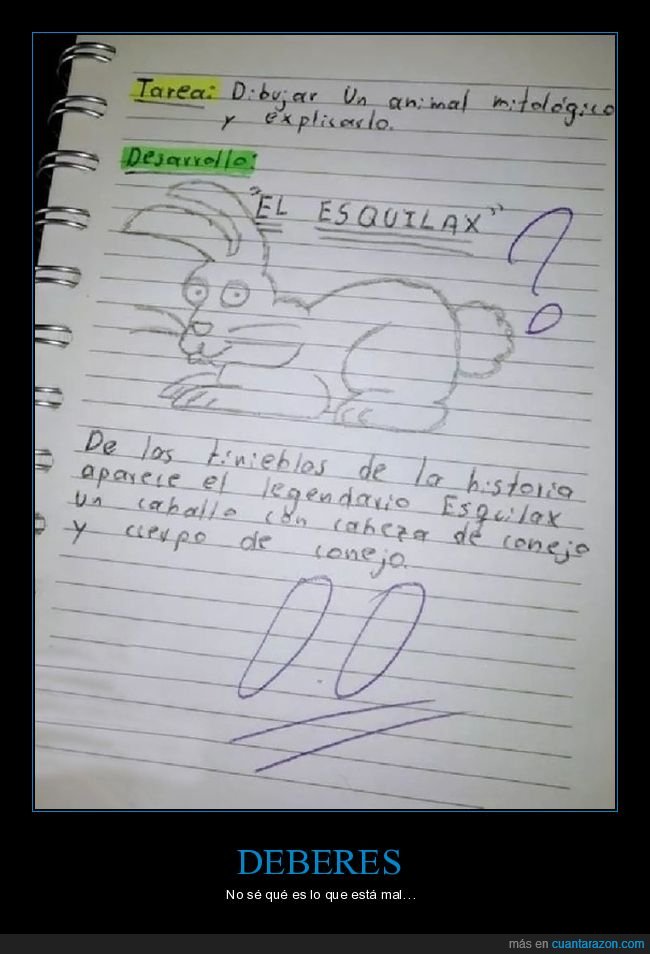 animal mitológico,esquilax,conejo,caballo,deberes