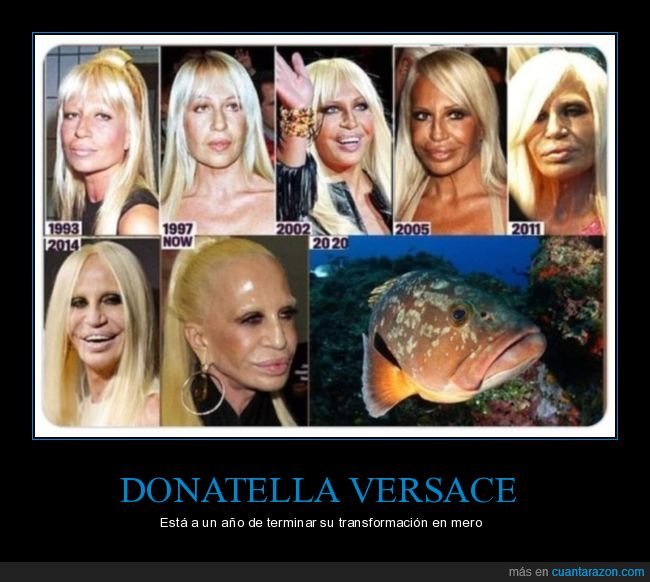 donatella versace,transformación,mero