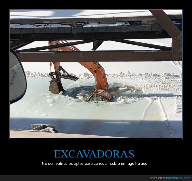 excavadora,hielo,fails