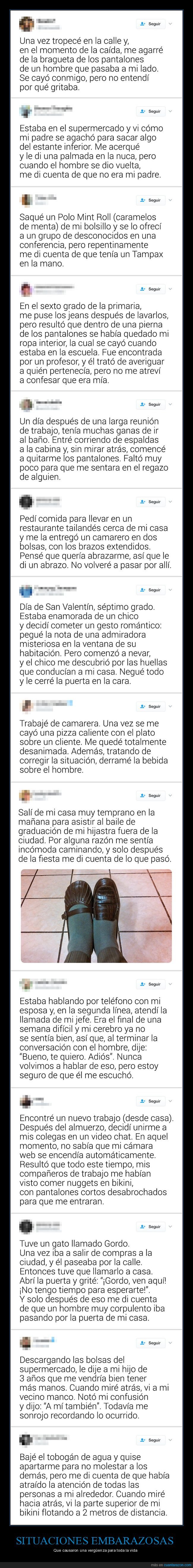 situaciones embarazosas,verg&uuml;enza,historias