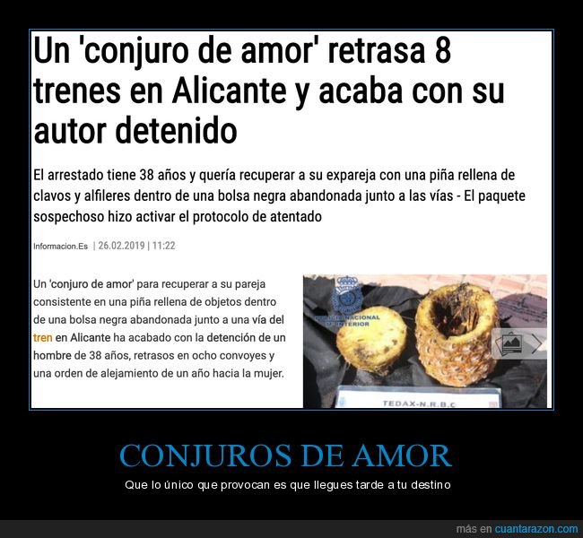 conjuro de amor,piña,tren,trenes,alicante