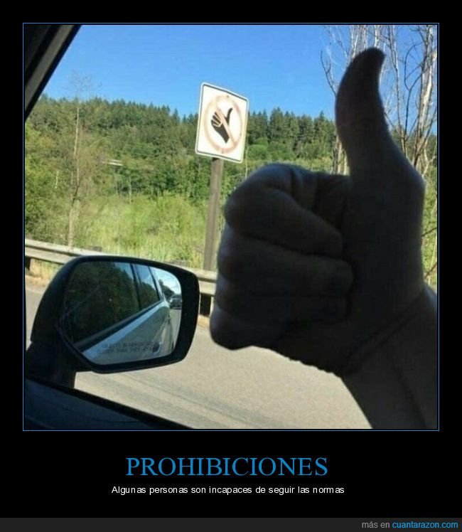 prohibición,autoestop,mano