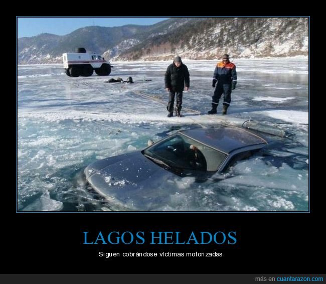 lago,hielo,coche,fails