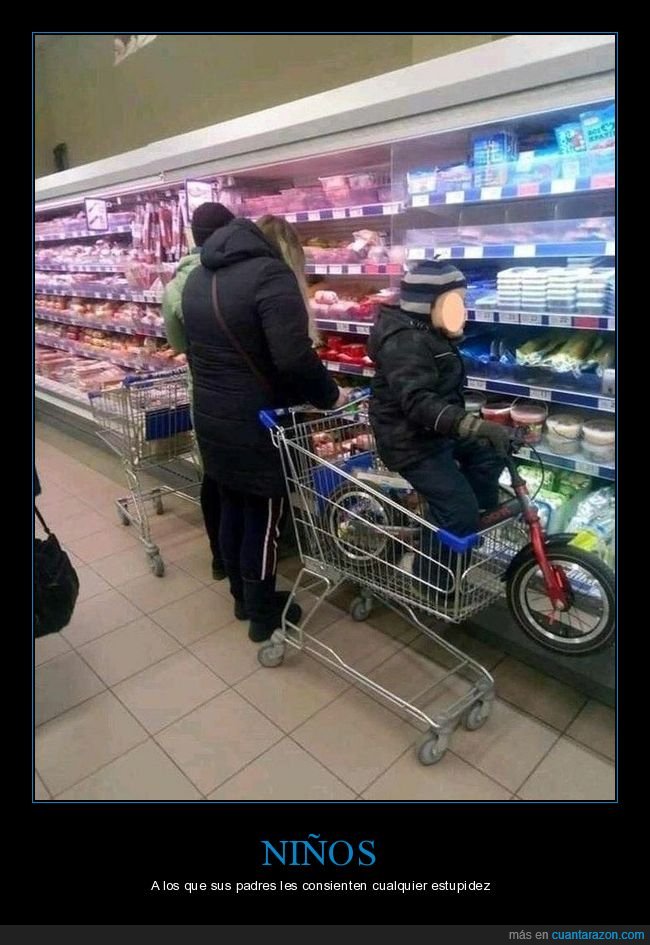 niño,supermercado,bicicleta,carrito