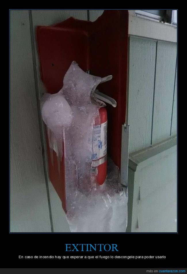 extintor,hielo.congelado