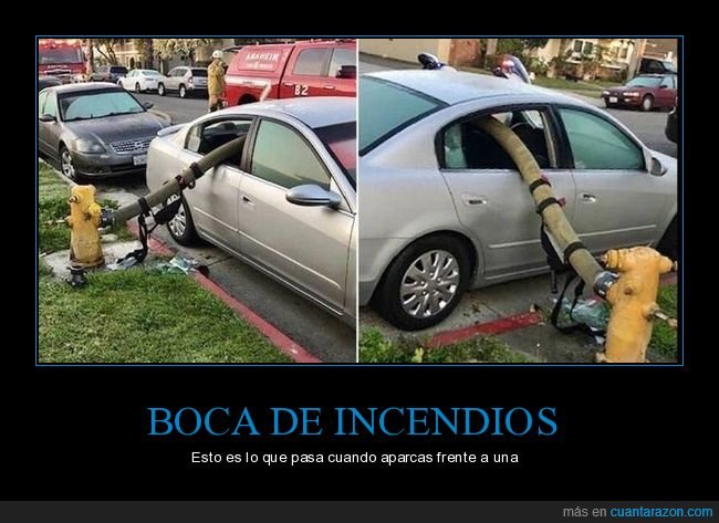 boca de incendios,coche,fails