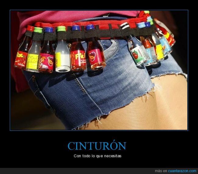 cinturón,botellas