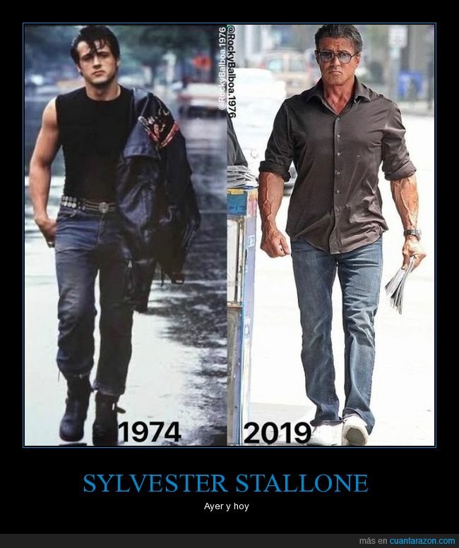 sylvester stallone,antes,ahora