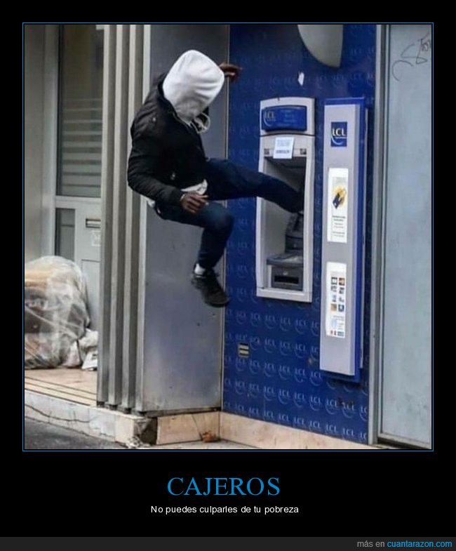cajero automático,patada