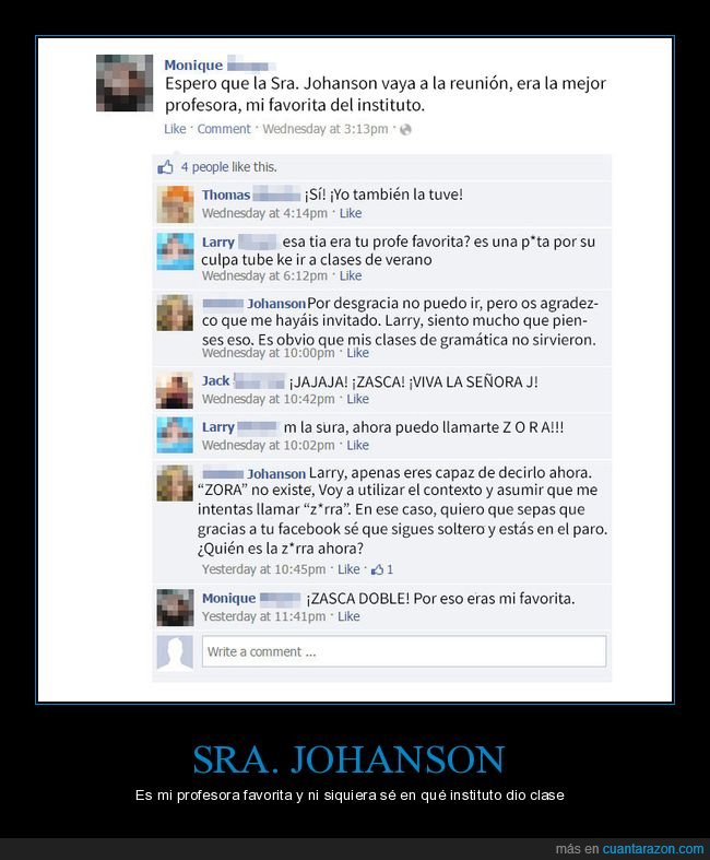 profesora,zasca,facebook