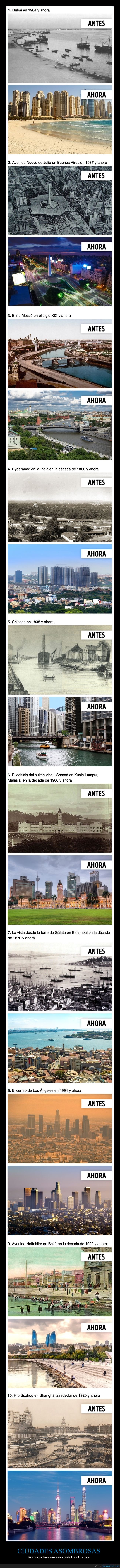 ciudades,cambios,antes,ahora