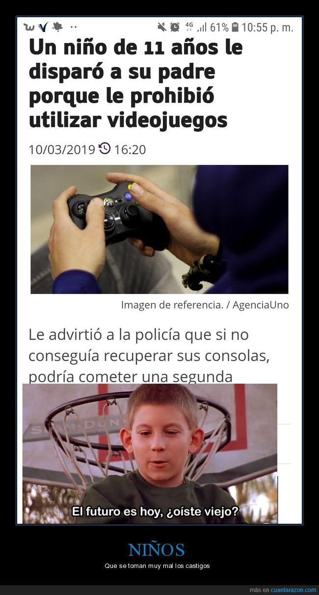 niño,disparar,padre,prohibir,videojuegos