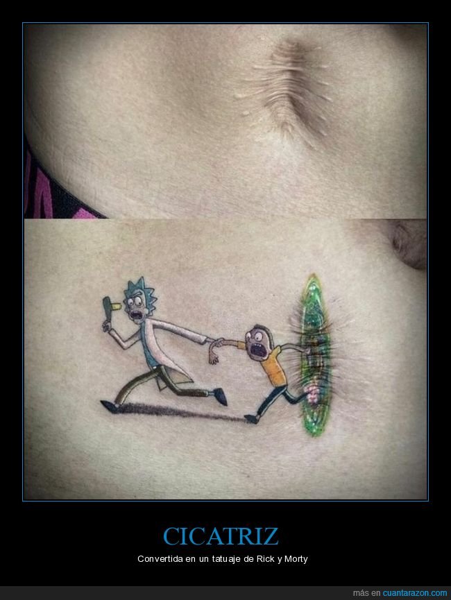 cicatriz,tatuaje,rick y morty