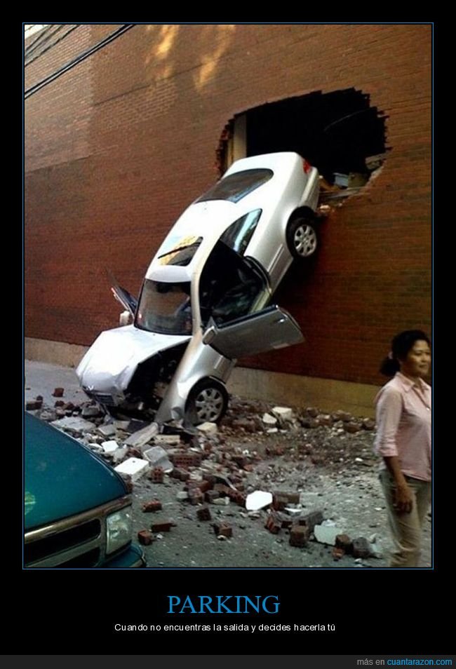 parking,pared,coche,fails