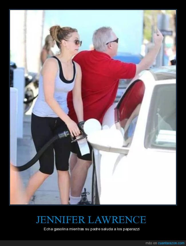 jennifer lawrence,gasolina,padre,paparazzi