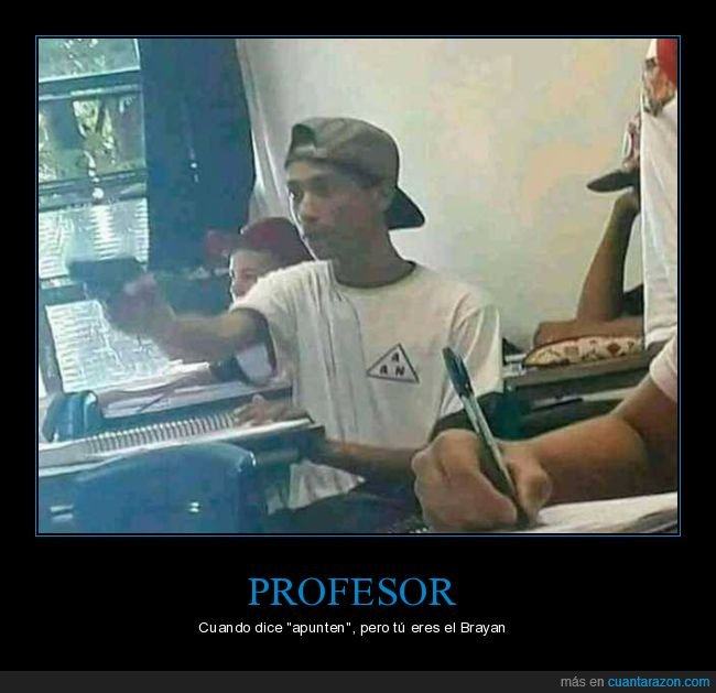 profesor,apuntar,brayan,pistola