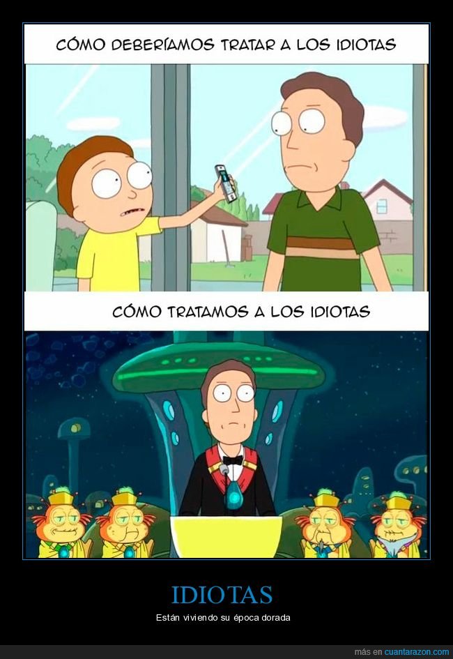 tratar,idiotas,jerry,rick y morty