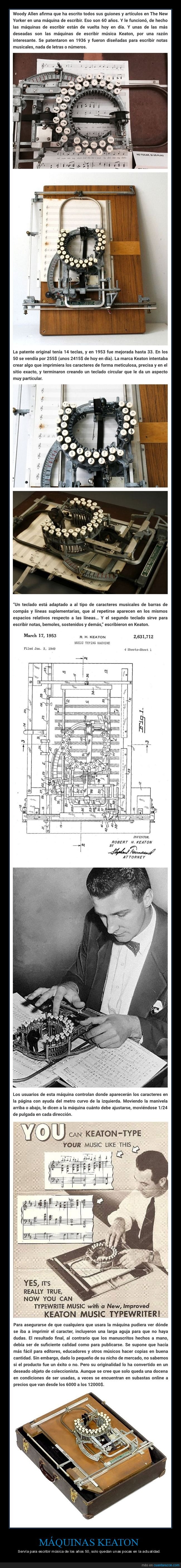 máquina keaton,escribir música,años 50