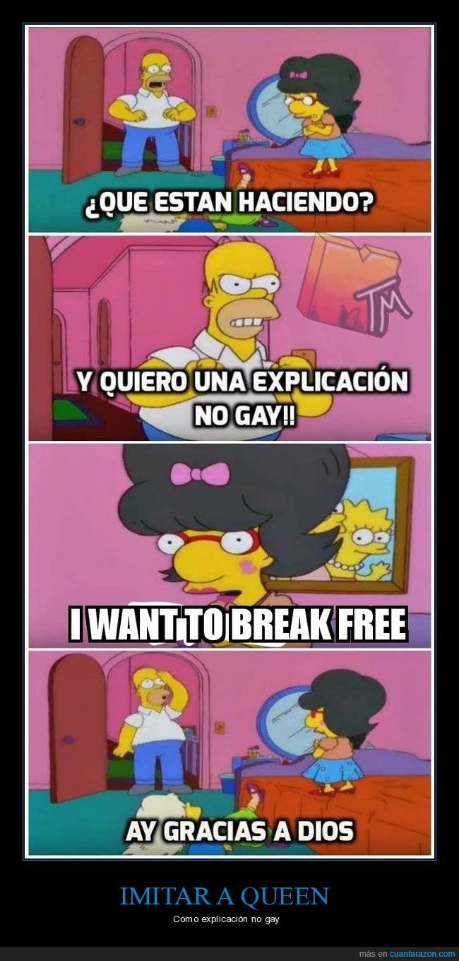 explicación,gay,homer,bart,milhouse,queen