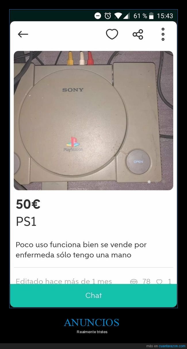 playstation,anuncio,wallapop,enfermedad,manco,wtf