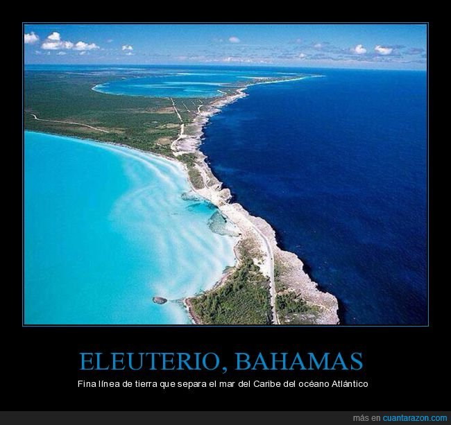 bahamas,caribe,eleuterio,línea,mar,océano atlántico,separar,tierra