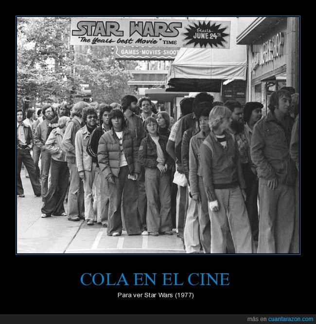 star wars,cola,cine,estreno,retro,1977