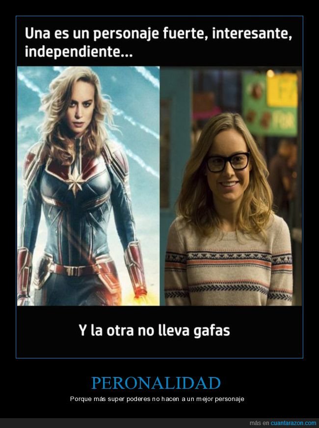 capitana marvel,personajes,fuerte,independiente,personalidad,brie larson