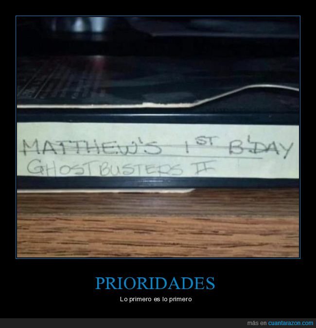 cinta,vhs,cumpleaños,cazafantasmas ii