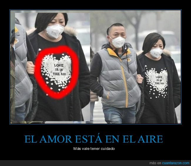 love is in the air,amor,aire,camiseta,mascarilla