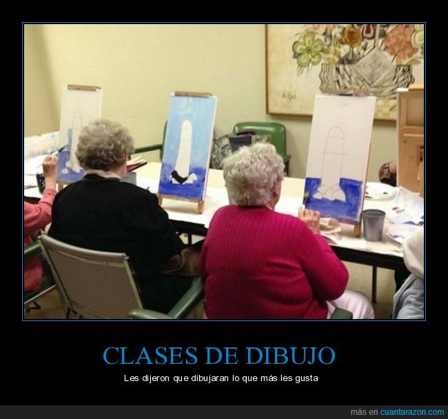 abuelas,pintando,faro,clases de dibujo