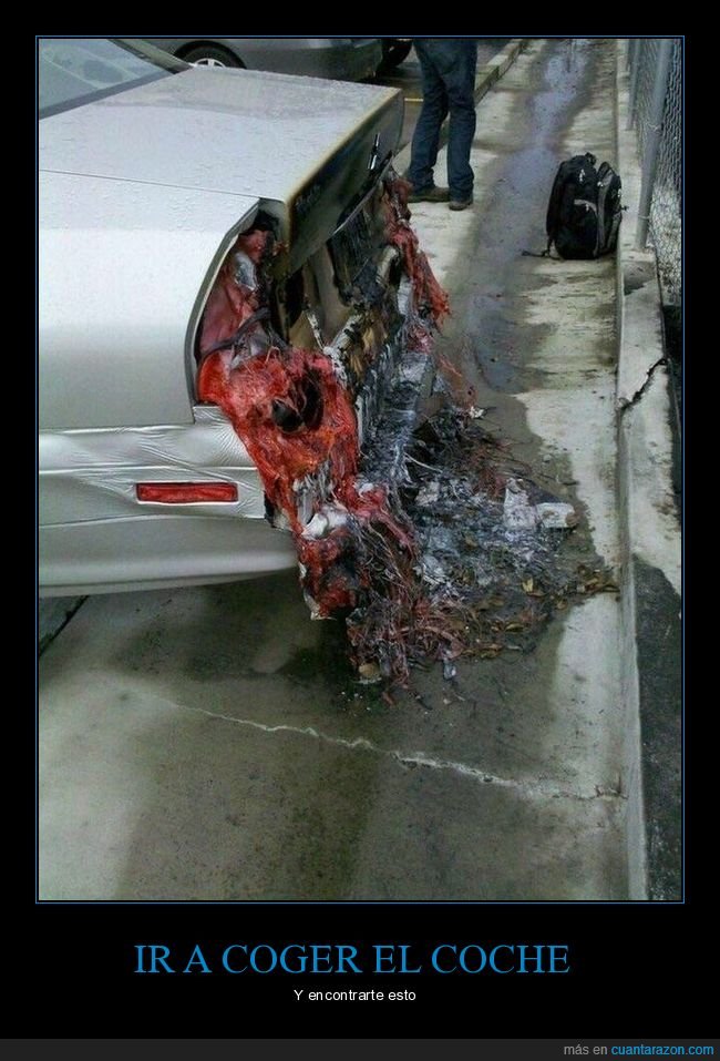 coche,faros,derretidos,incendio,fails