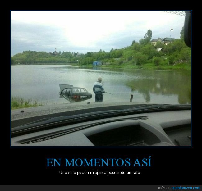 coche,río,fails,pescando,wtf